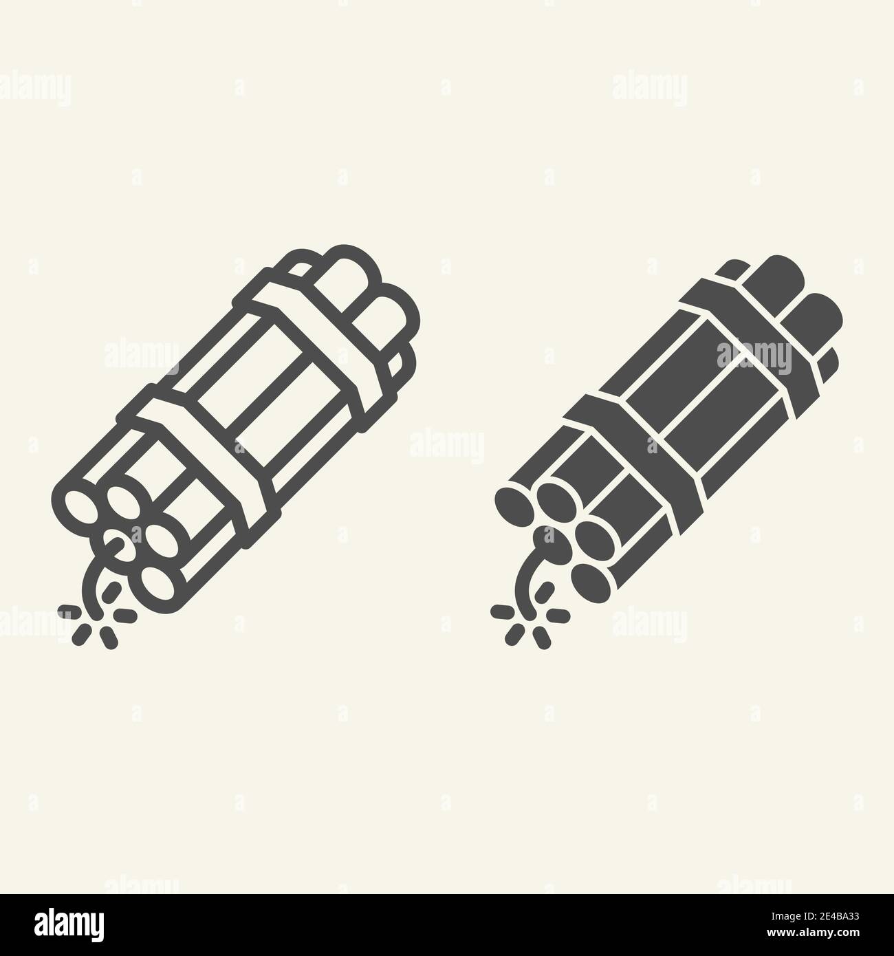 Countdown Bombe Linie und Glyphe-Symbol. Dynamit Vektor-Illustration isoliert auf weiß. Explosion Outline Stil Design, für Web und App entwickelt. Eps 10. Stock Vektor