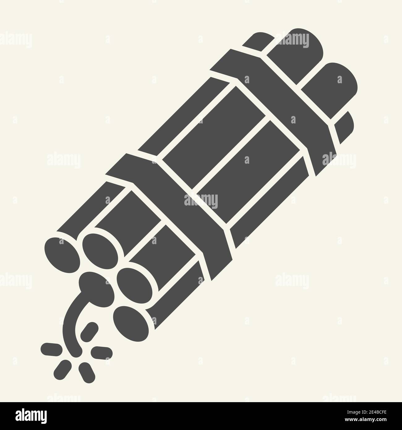 Countdown-Bombe-Symbol. Dynamit Vektor-Illustration isoliert auf weiß. Explosion Glyph Stil Design, für Web und App entwickelt. Eps 10. Stock Vektor