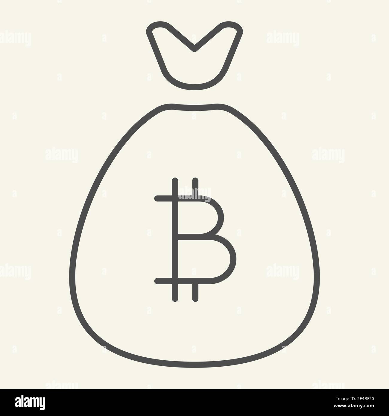 Bitcoin Tasche dünne Linie Symbol. Kryptowährung Einsparungen Vektor-Illustration isoliert auf weiß. Krypto Geldbeutel skizzieren Stil Design, für Web und entworfen Stock Vektor