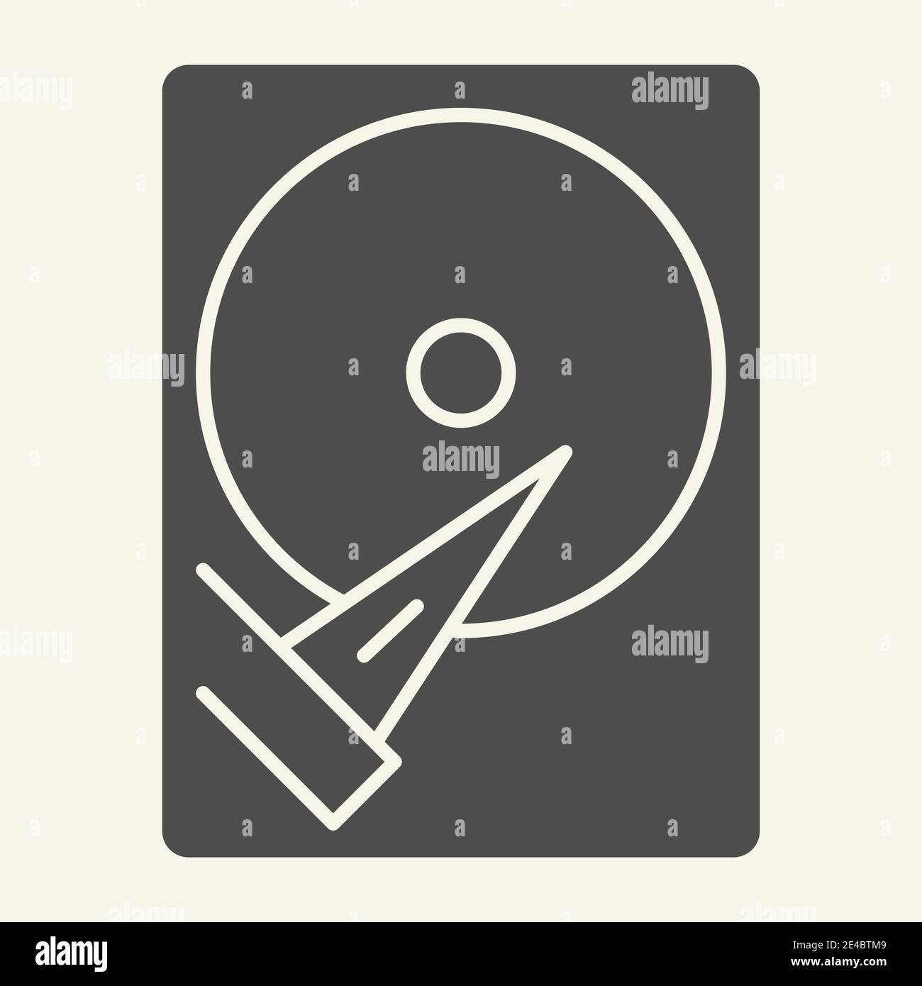 Symbol für feste Festplatte. Darstellung des Speichervektors isoliert auf Weiß. Festplatten-Design im Glyphen-Stil, entwickelt für Web und App. Eps 10. Stock Vektor