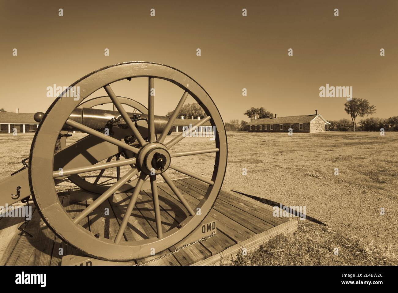Artillerie in Fort Larned National Historic Site, Larned, Pawnee County, Kansas, USA Stockfoto