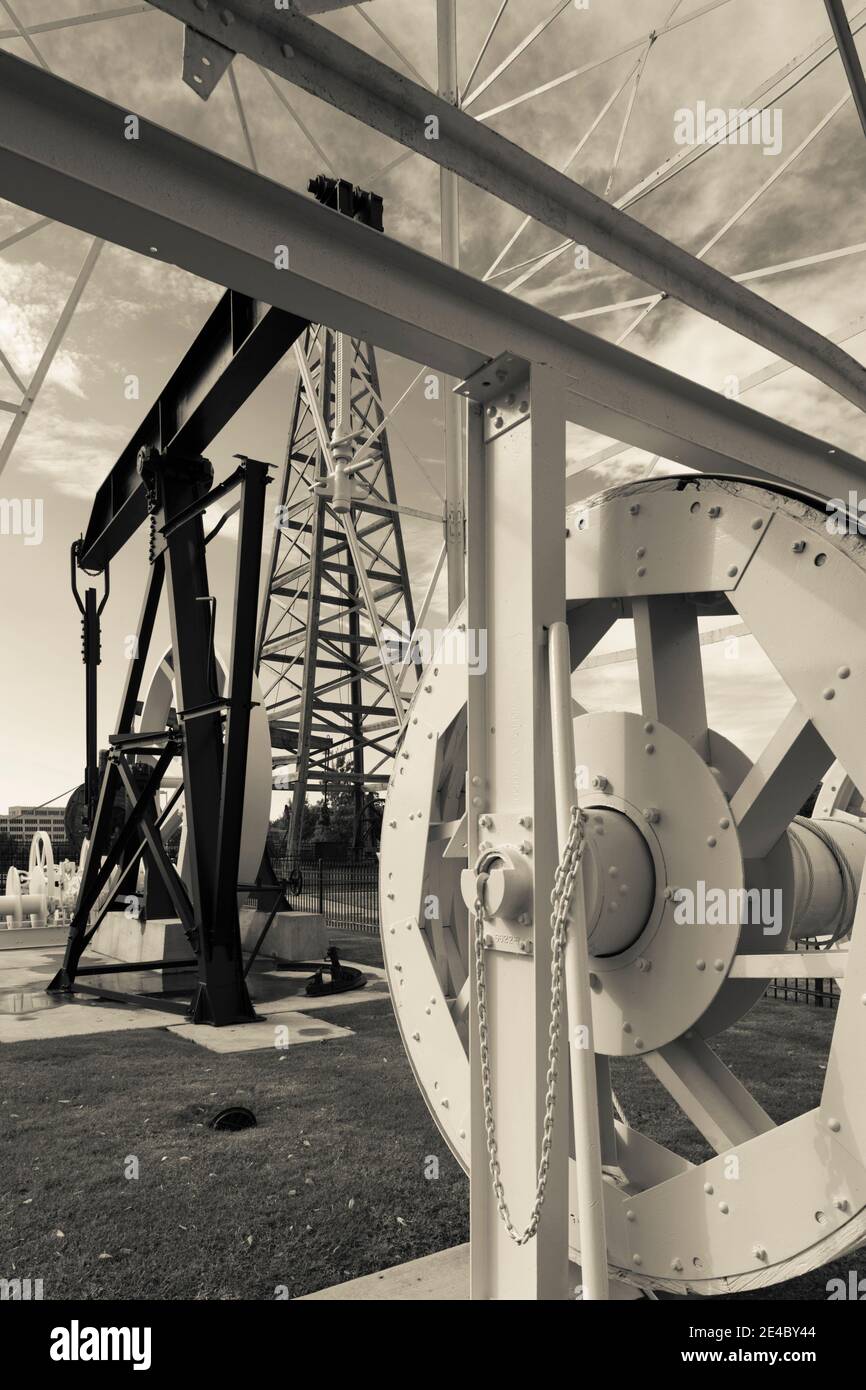 Ölbohranlage im Oklahoma History Center, Oklahoma City, Oklahoma, USA Stockfoto