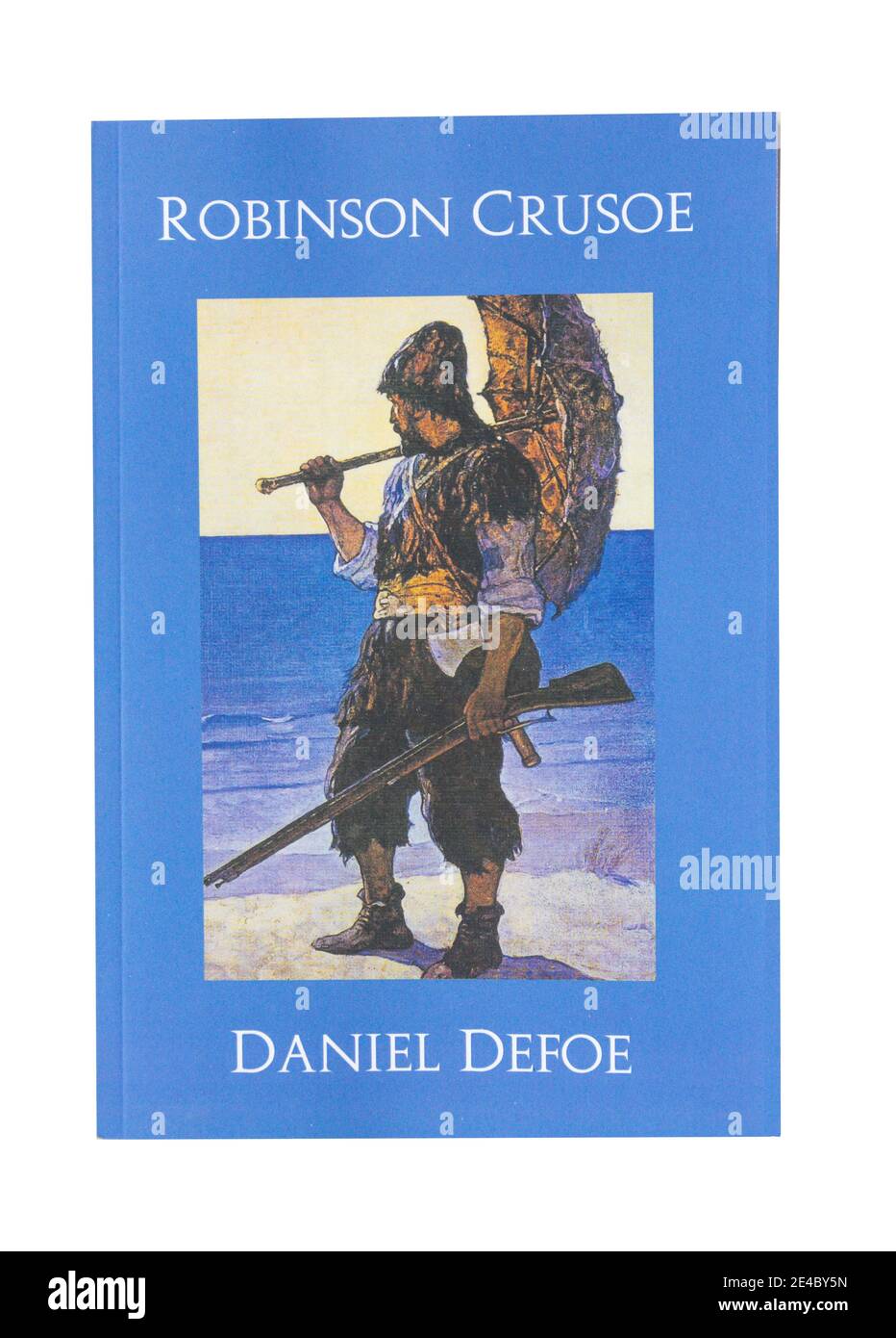 Robinson Crusoe Buch von Daniel Defoe, Greater London, England, Vereinigtes Königreich Stockfoto