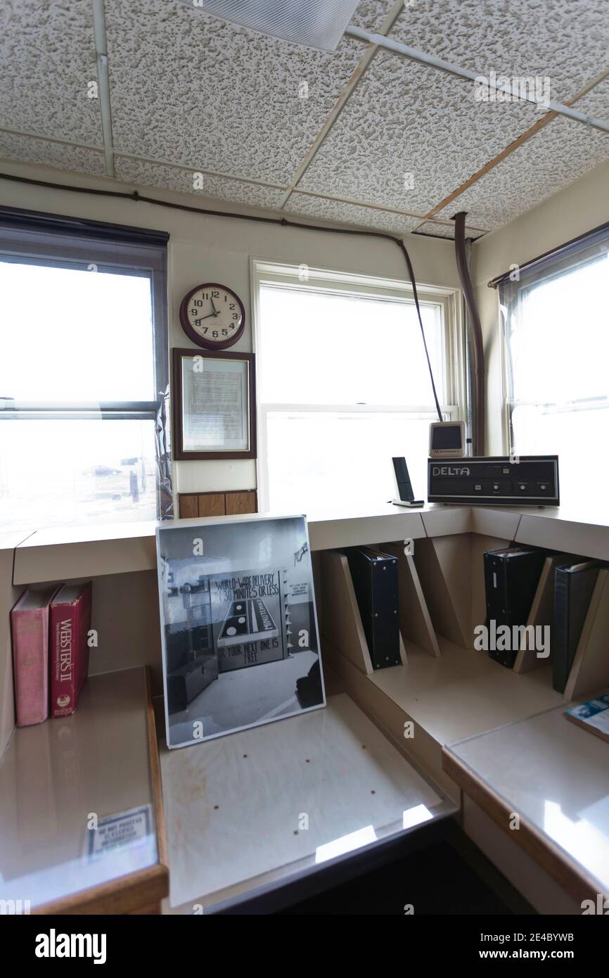Eingangssicherheitsschalter der unterirdischen Raketenkontrollstelle Minuteman II ICBM, Philip, Haakon County, South Dakota, USA Stockfoto
