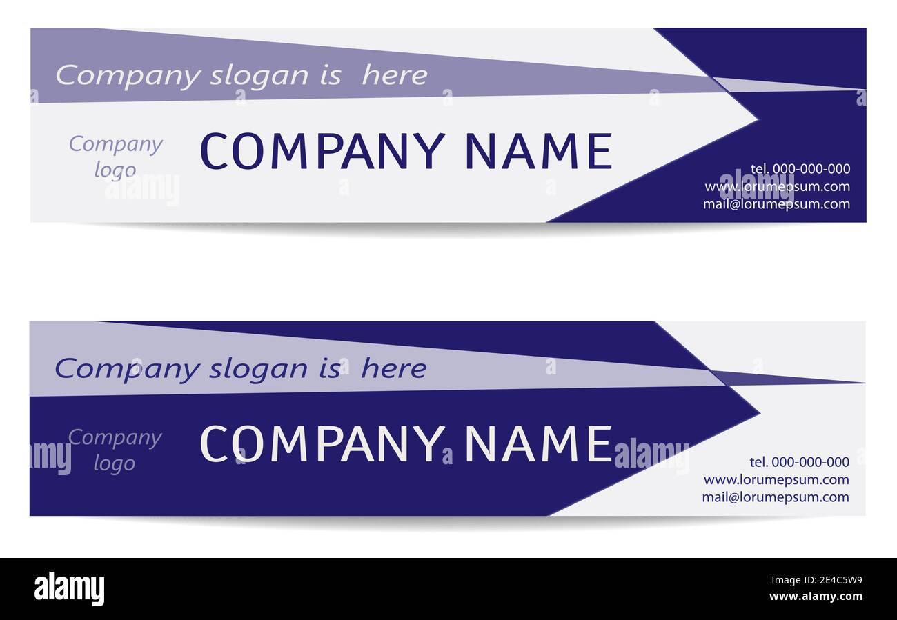 Banner-Vorlagen in hellblau gesetzt. Zwei Business Headers. Kreatives Modernes Reverse Design. Vektor-Layout für Banner, Visitenkarte, Promotion, Werbung Stock Vektor