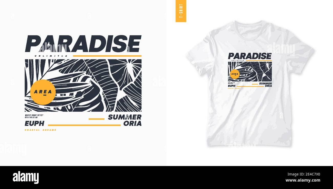 Sommer Grafik T-Shirt-Design, tropischer Druck, Vektor-Illustration Stock Vektor