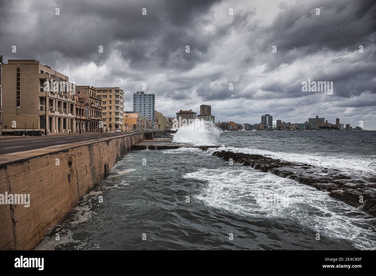Sturm über Havanna, die Hauptstadt von Kuba Stockfoto