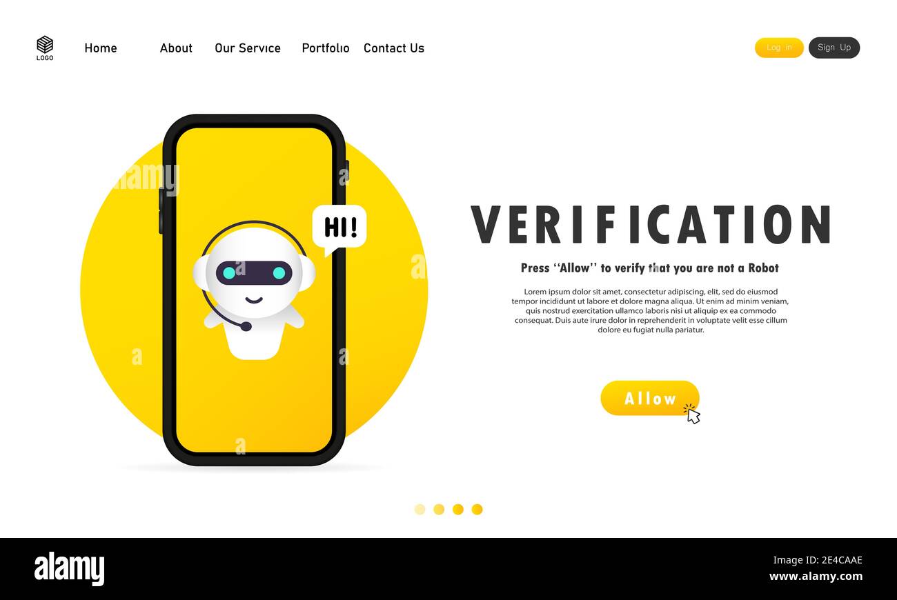 Verifizierung auf Smartphone-Display-Banner. Datenschutz, Verifizierungstechnologien, Zutrittskontrollsystem. Stock Vektor