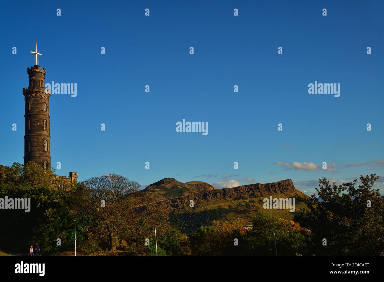 Calton Hill, National Monument, Nelson Monument, Edinburgh, Schottland, Großbritannien, Britische Inseln, Vereinigtes Königreich, Vereinigtes Königreich Stockfoto