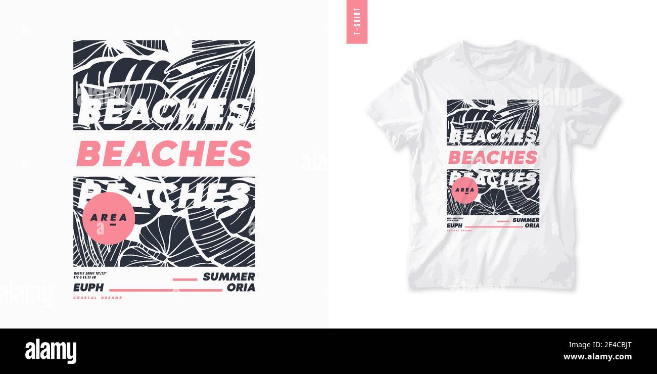 Sommer Grafik T-Shirt-Design, tropischer Druck, Vektor-Illustration Stock Vektor