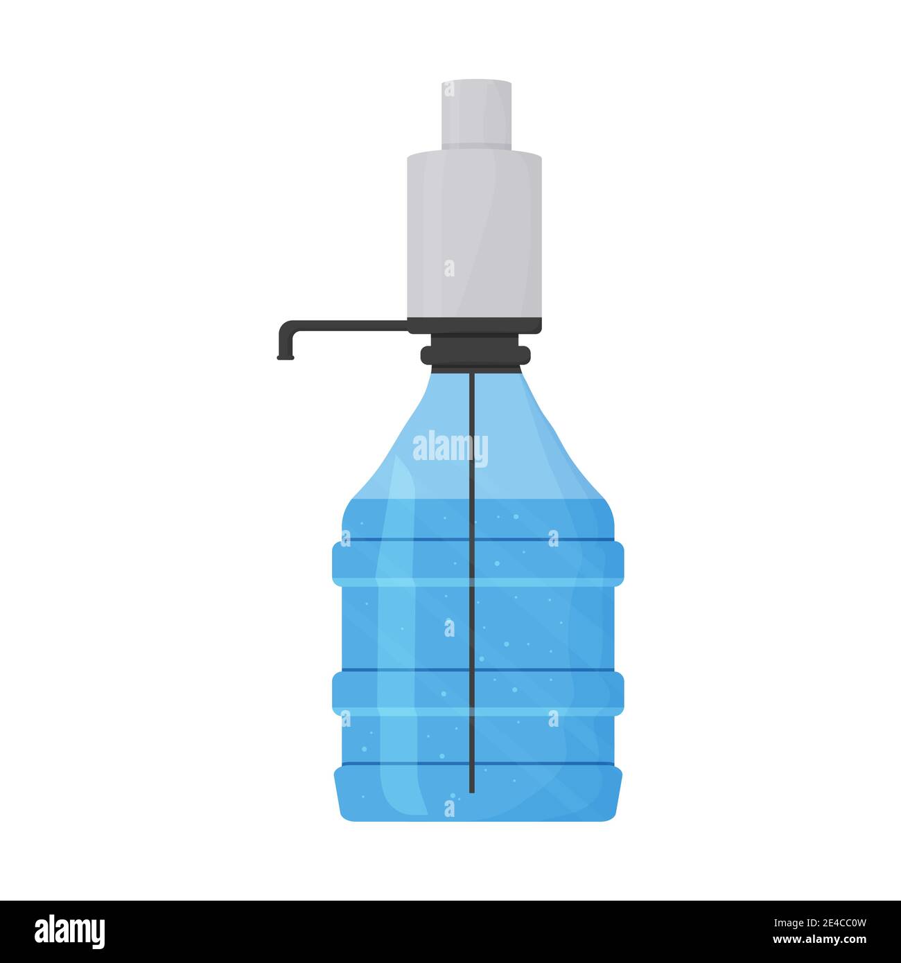 Vorratstank, Kunststoffflasche für gefiltertes Wasser isoliert auf weißem Hintergrund. Tragbare Geräte, Reinigungskonzept. Vektorgrafik Stock Vektor