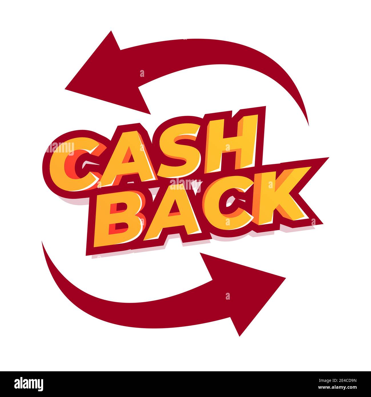 Cash-Back-Angebot Banner-Design. Förderung Rückerstattung Cashback Geld Verkauf Poster. Emblem Cash Back. Stock Vektor
