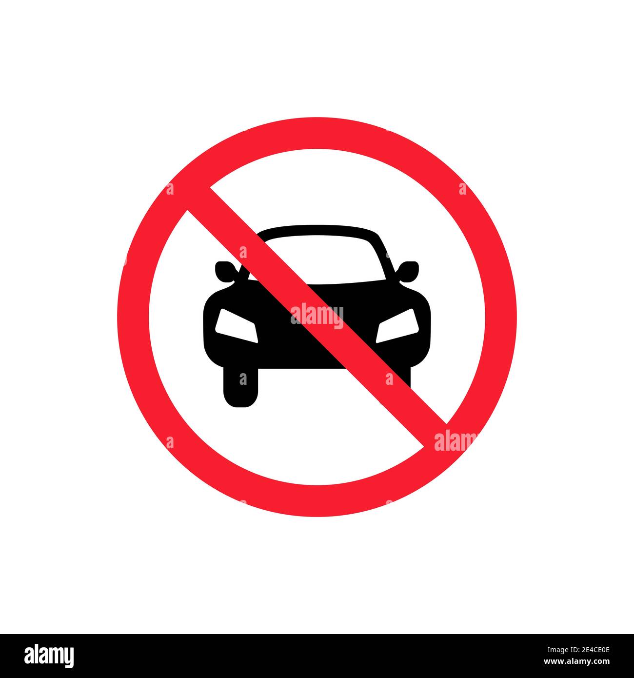 Kein Auto oder kein Parkplatzschild. Kreis verboten Schild für kein Auto oder kein Parkplatz Schild. Stock Vektor