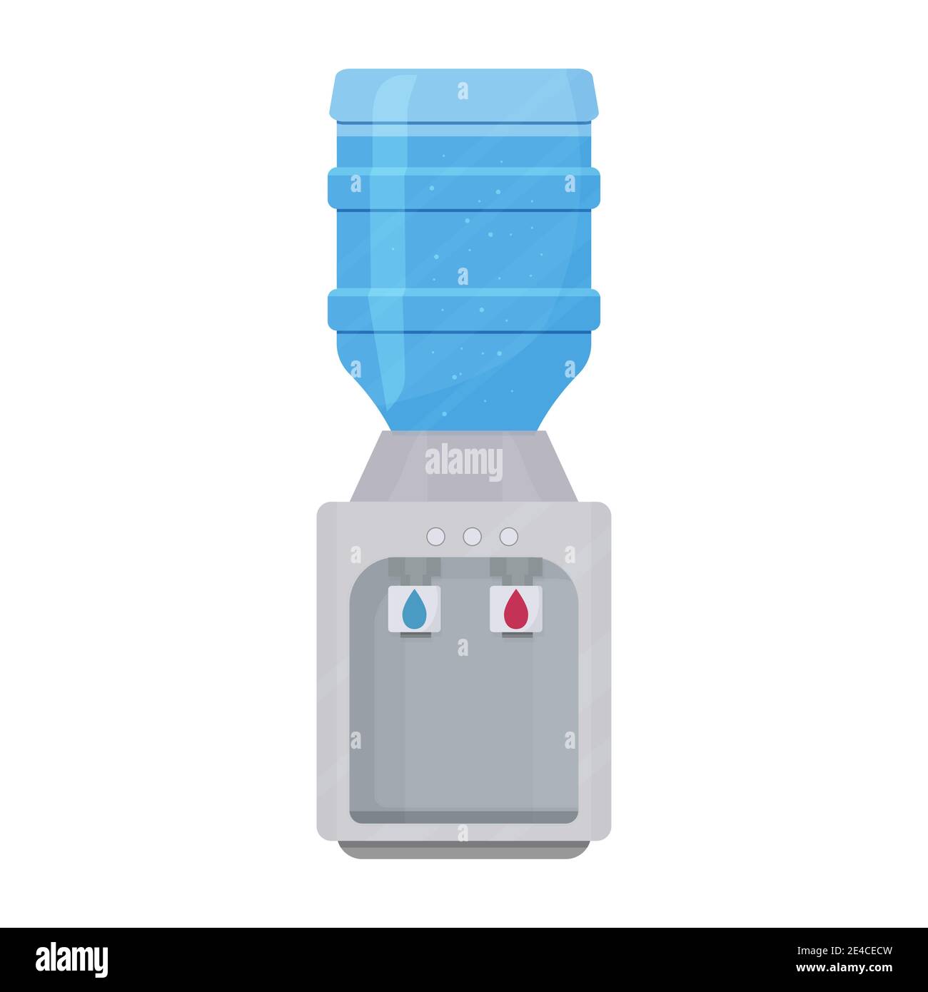 Flasche Wasserspender, Kühler Heim-oder Büroausstattung, gefiltert sauber aqua isoliert auf weißem Hintergrund. . Vektorgrafik Stock Vektor