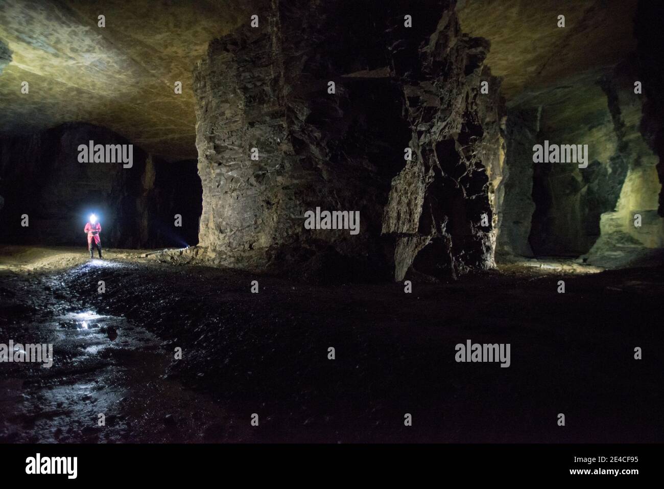 Calcit Mine, unterirdischer Bergbau Stockfoto