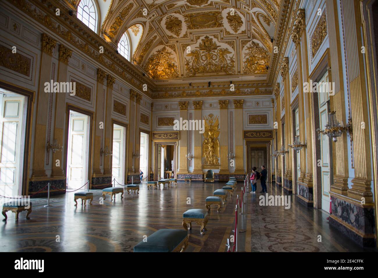 Königspalast von Caserta, Innenräume Stockfoto