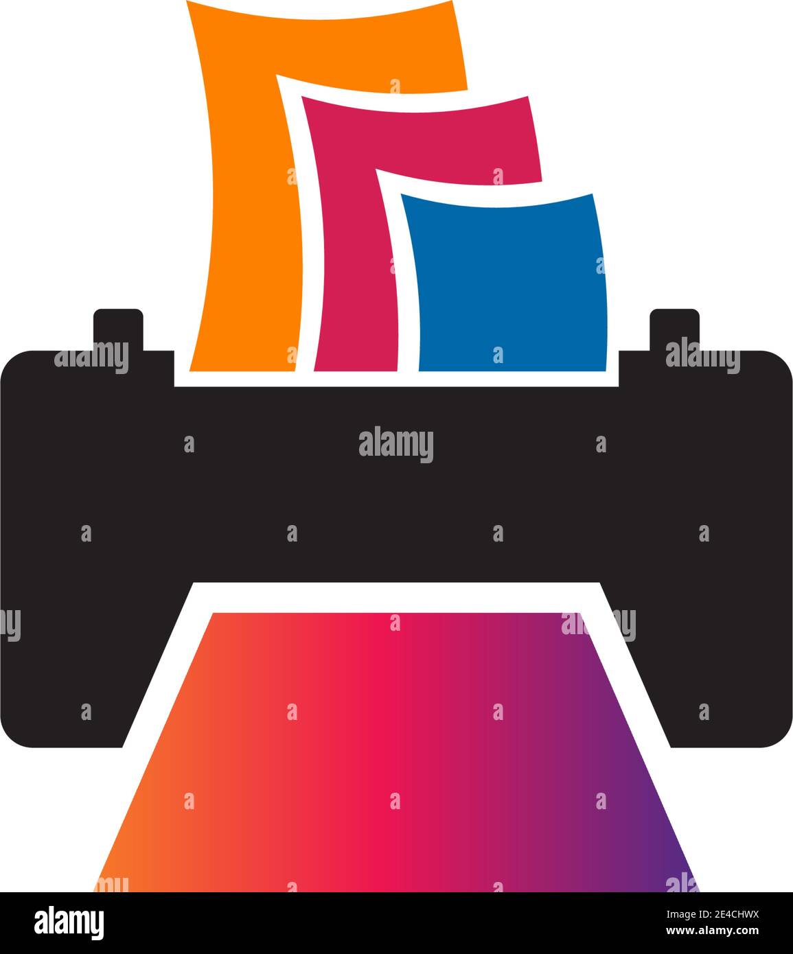 Vektorvorlage für das Design des Druckersymbols Stock Vektor