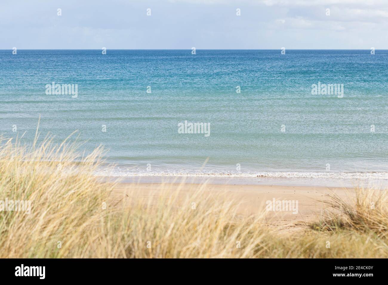 Dünen und Strand am Utah Beach, Frankreich. Stockfoto