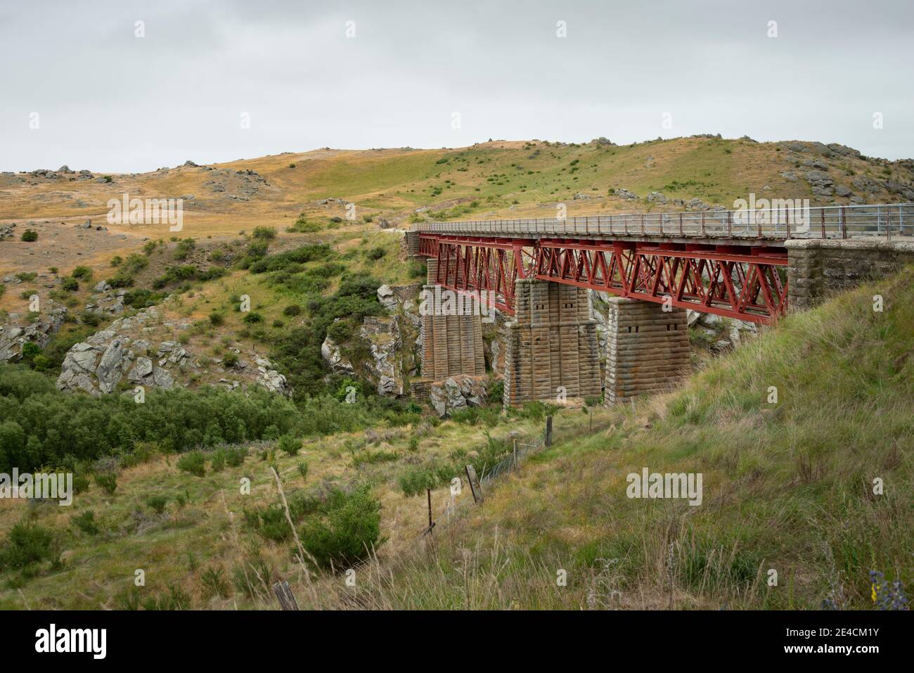 Poolburn Viaduct auf dem Otago Central Rail Trail, South Island, Neuseeland Stockfoto