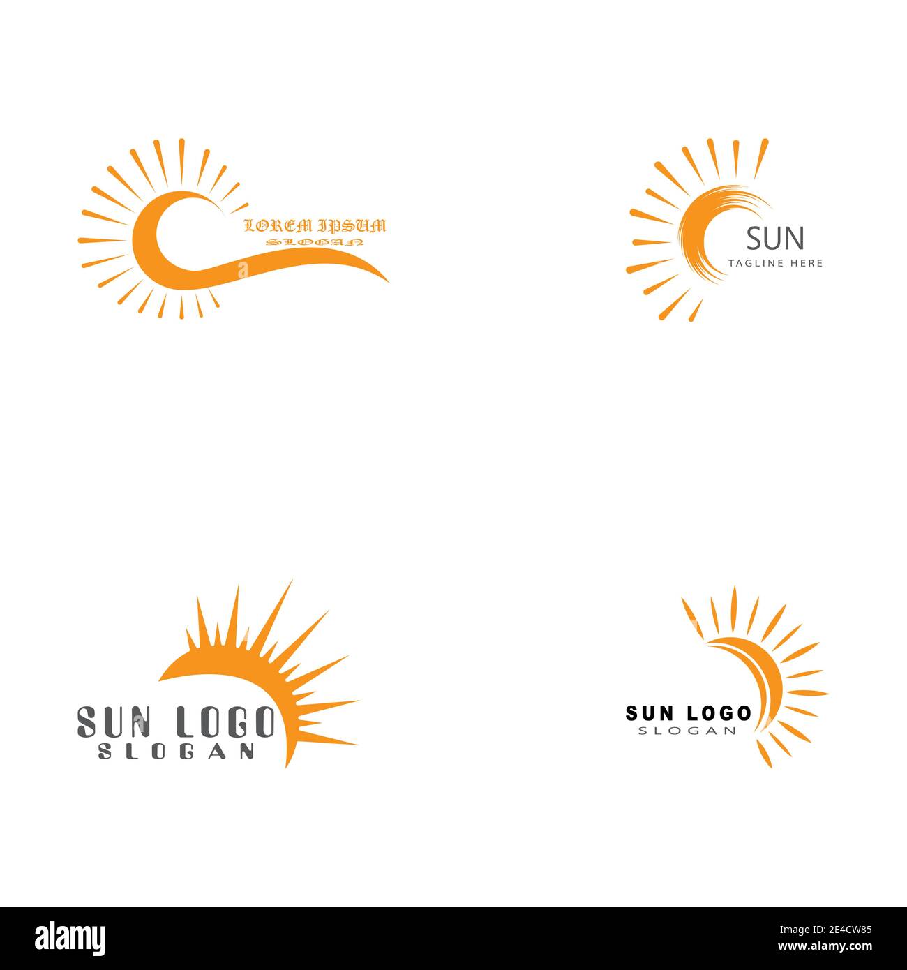 Set Sun Vektor Illustration Symbol Logo Vorlage Design Stock Vektor