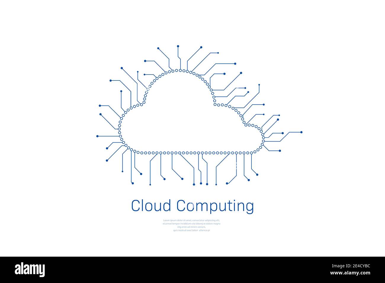 Cloud-Computing-Technologie mit Circuit Cloud auf weißem Hintergrund Vektor Abbildung Stock Vektor