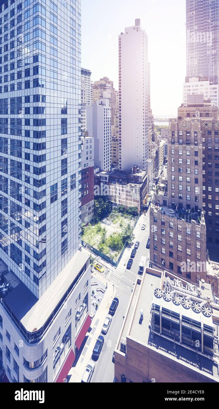 New York City die vielfältige Architektur, Farbe Tonen angewendet, USA. Stockfoto