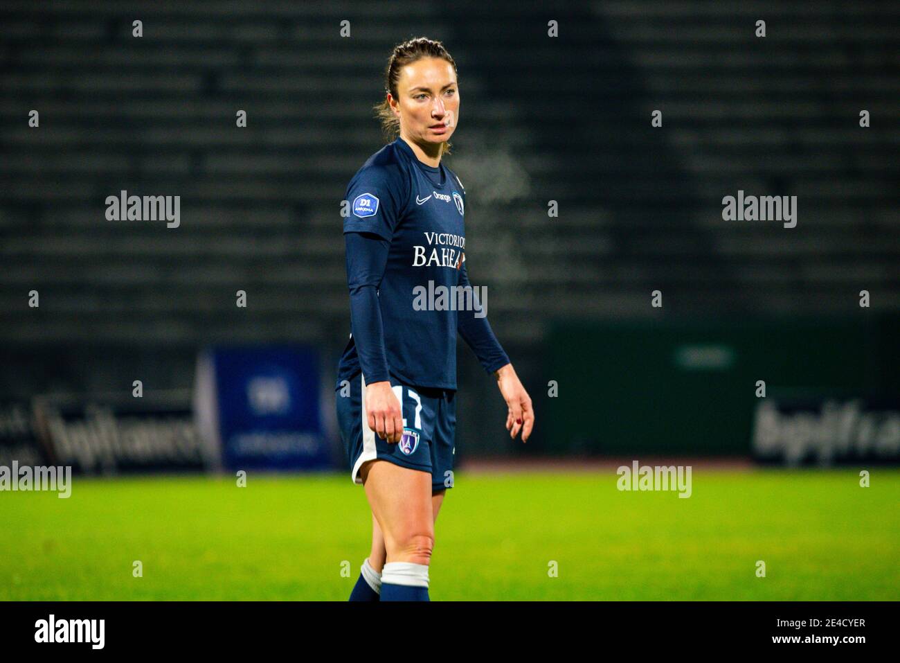 Gaetane Thiney von Paris FC reagiert während der Women's Französisch championship D1 Arkema Fußballspiel zwischen Paris FC und O / LM Stockfoto