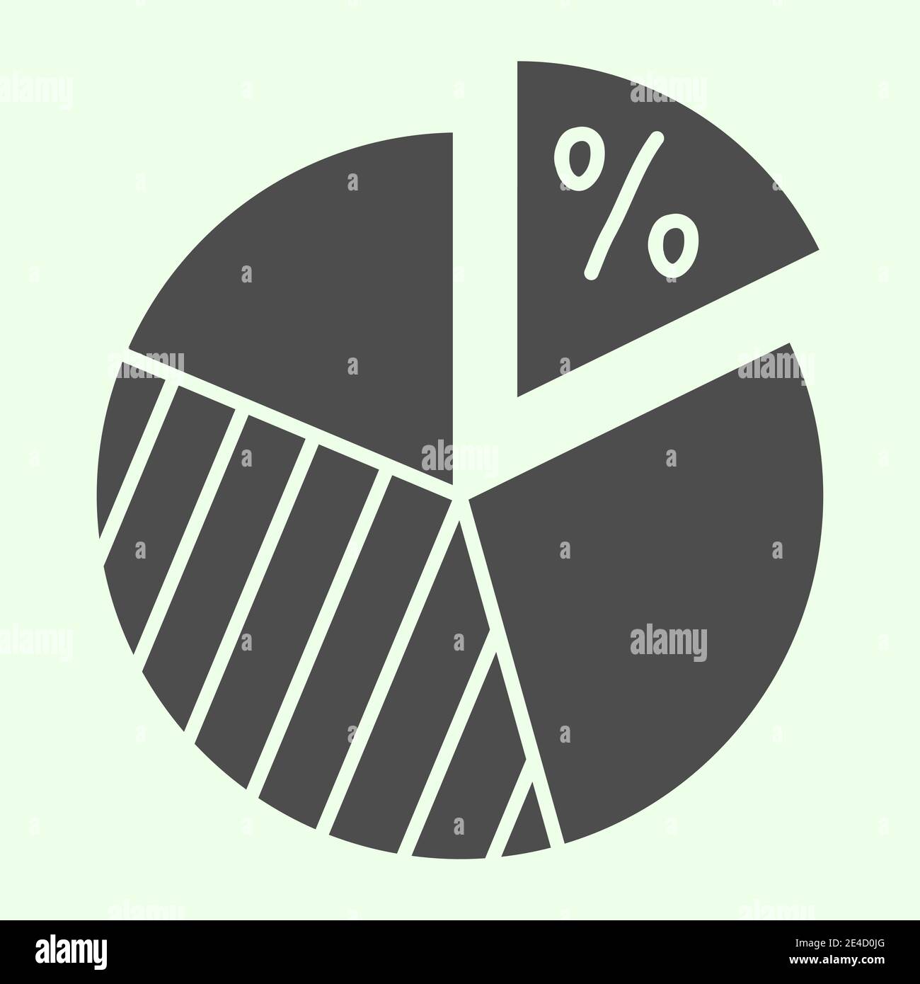 Symbol für kreisförmiges Diagramm. Tortendiagramm mit Prozentzeichen Glyphen Piktogramm auf weißem Hintergrund. Kreis Geschäft oder Schule Präsentation für Stock Vektor