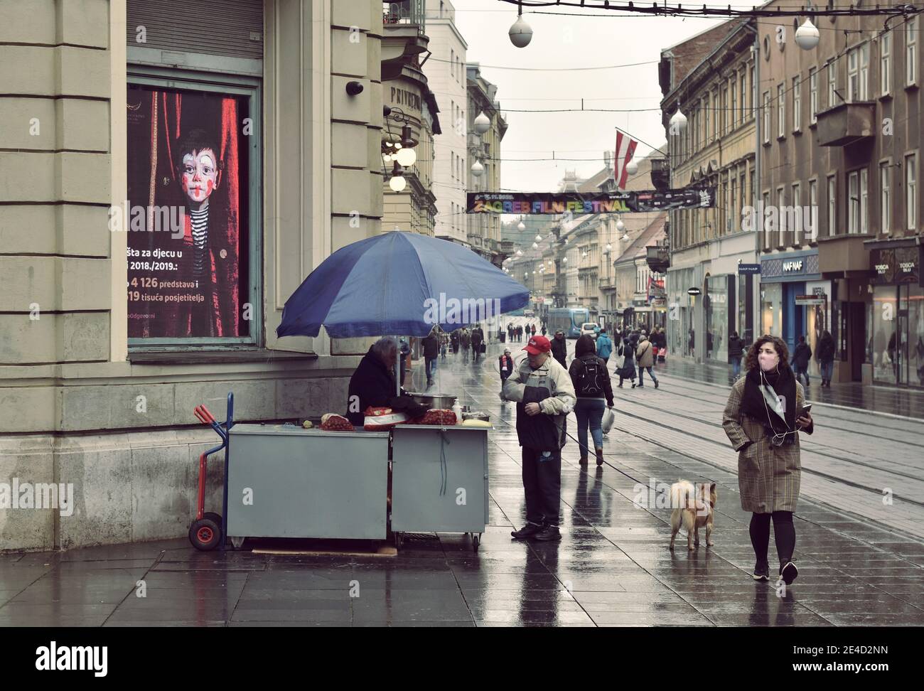 Straßenszene aus Zagreb, Kroatien Stockfoto