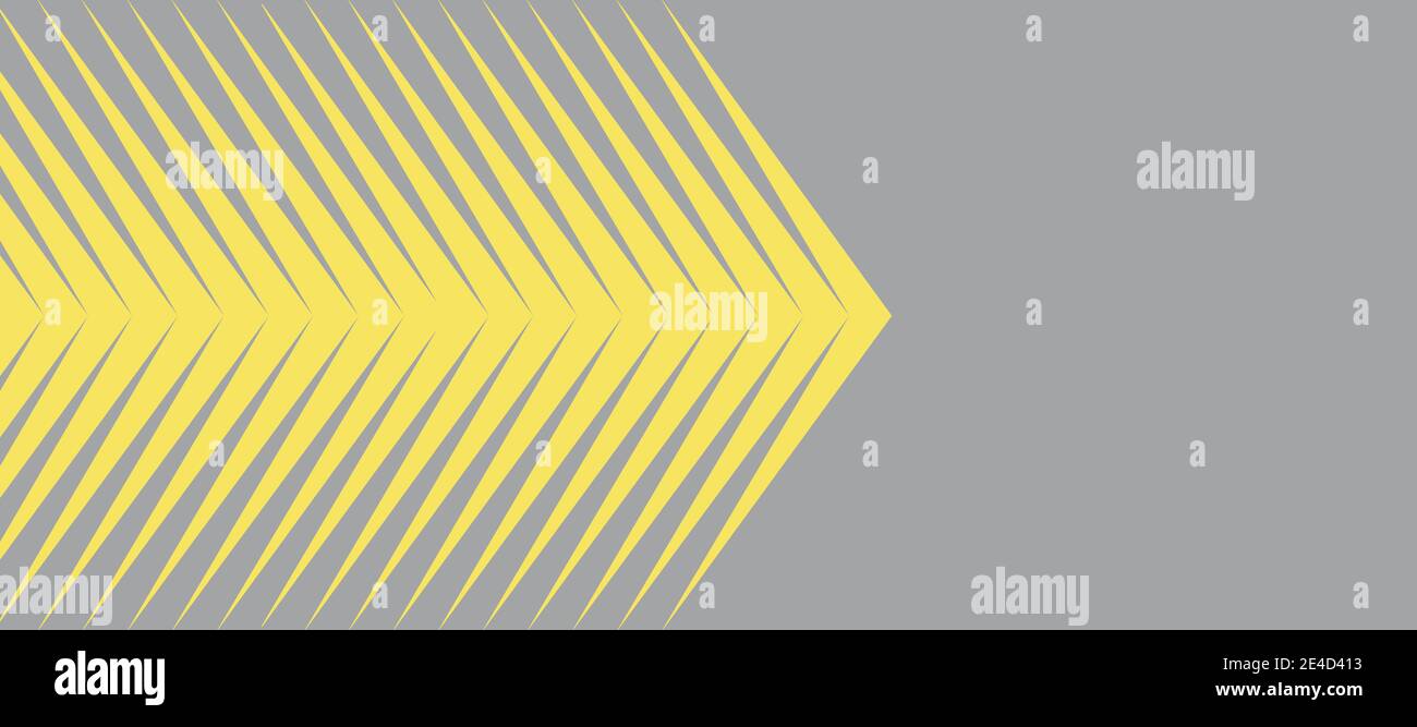 Abstrakte gelbe Linien auf grauem Hintergrund. Geometrische Formen. Stockfoto