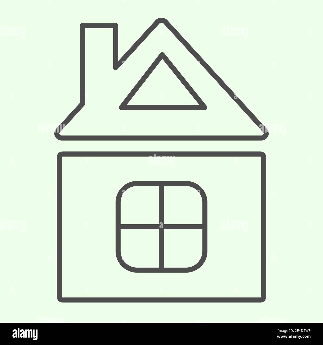 Symbol für dünne Linie des Hauses. Einfache Gebäude Konstruktion oder Home Symbol skizzieren Stil Piktogramm auf weißem Hintergrund. Homebuilding und Immobilien Zeichen für Stock Vektor