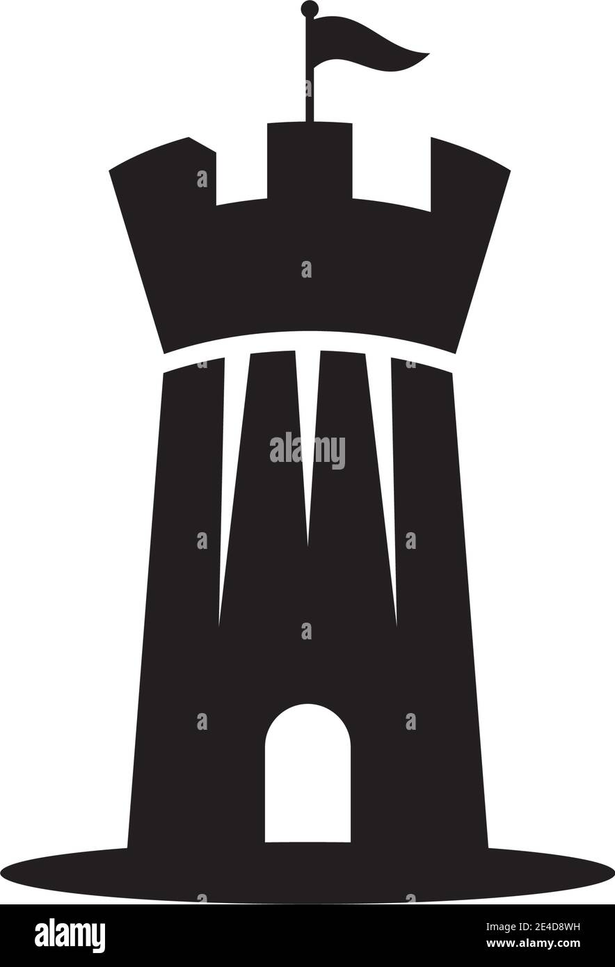 Fort Gebäude Logo Design Vektor Vorlage Stock Vektor