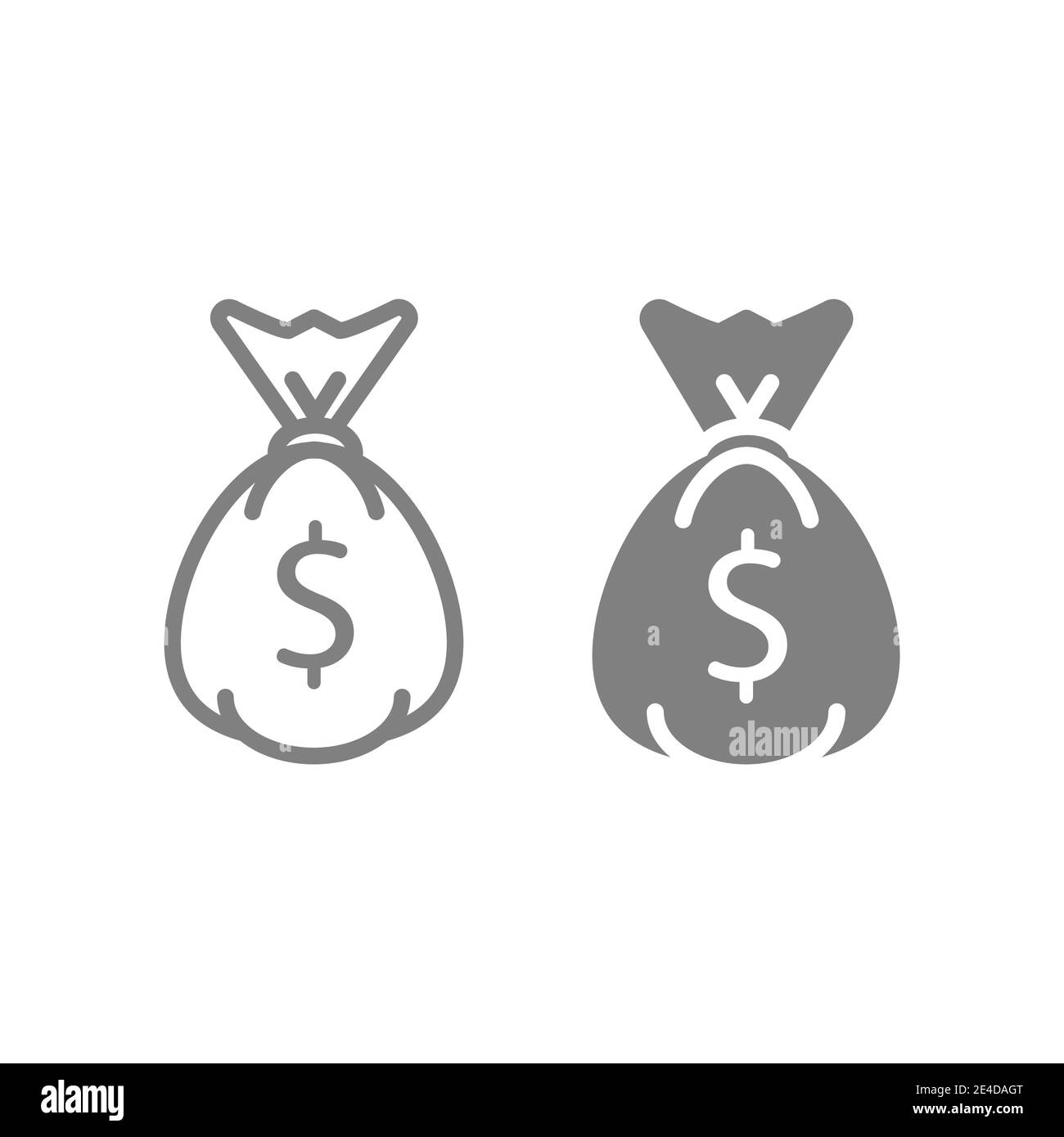 Großzeile und Glyphen-Symbol. Kryptowährung Einsparungen Vektor-Illustration isoliert auf weiß. Geldbeutel Umriss Stil Design, für Web und App entwickelt Stock Vektor