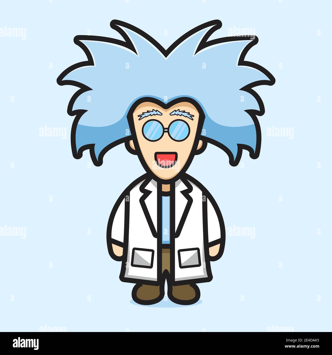 Nette Professor Wissenschaftler tragen Brille Cartoon Vektor Symbol Illustration. Profession Icon Konzept isoliert Vektor. Flacher Cartoon-Stil Stockfoto