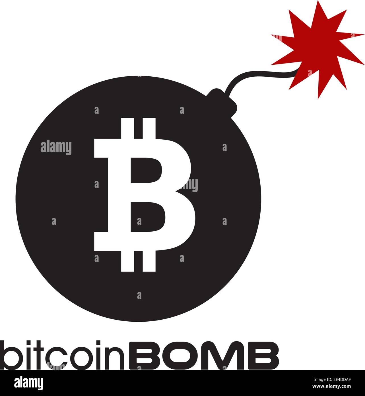 Zeitbombe Bitcoin Logo Design Vektor Vorlage Stock Vektor