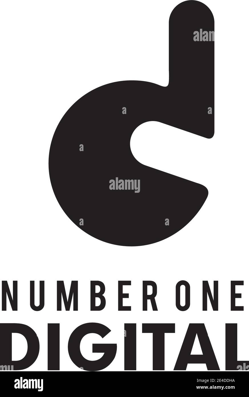 D Buchstabe Logo mit Hand Zeichen Nummer eins Design eingearbeitet vektorvorlage Stock Vektor