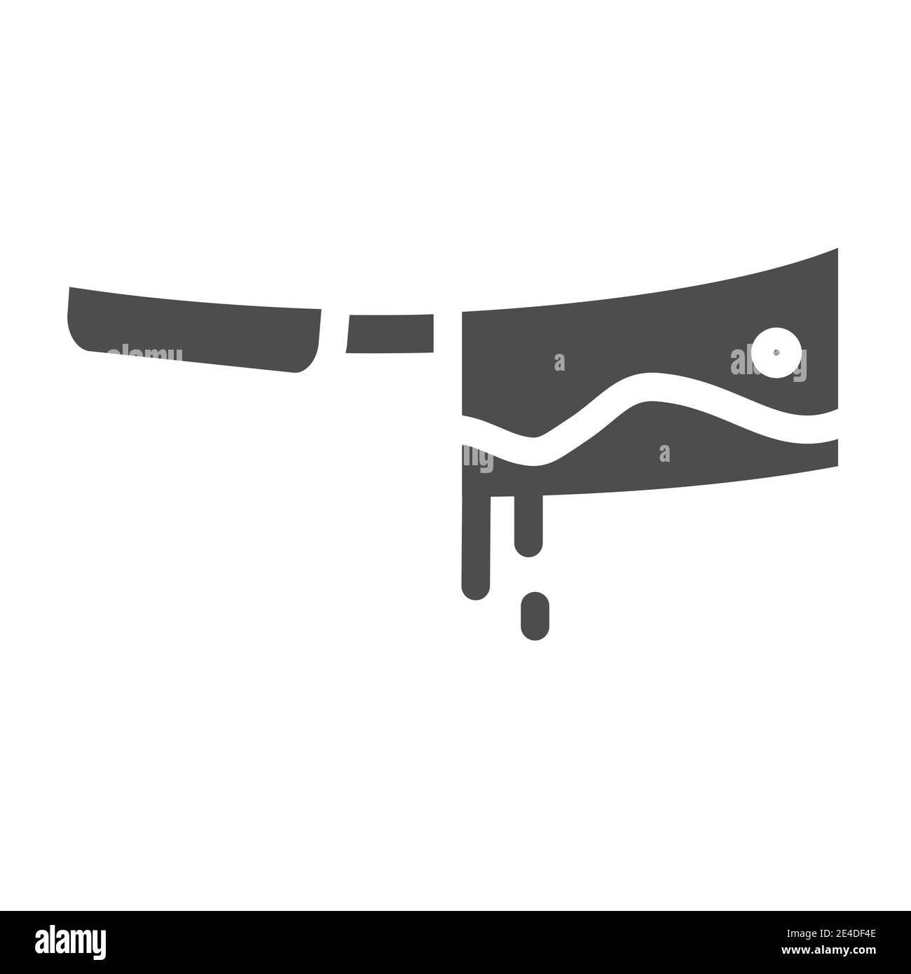 Metzgermesser mit Symbol für Blutfeste. Blutige Messer Vektor-Illustration isoliert auf weiß. Murderer blutige Messer Glyphen Stil Design, für Web entwickelt Stock Vektor