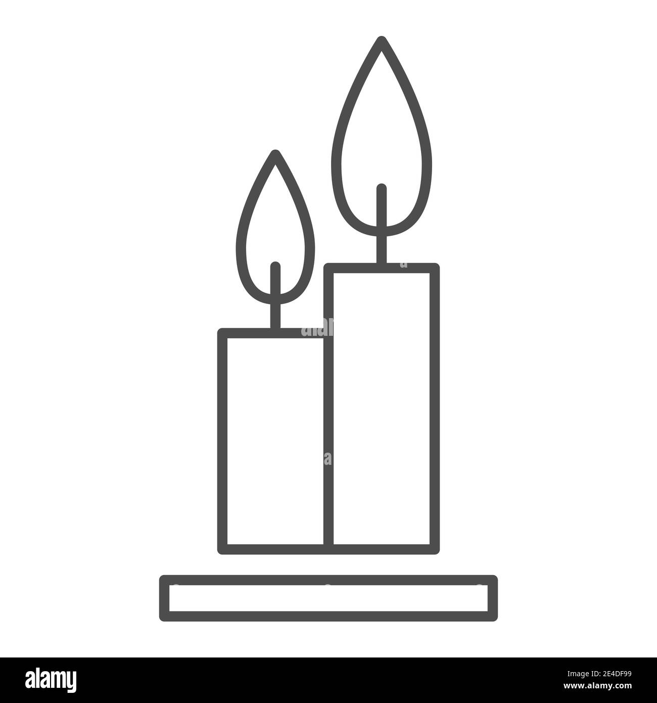 Zwei brennende Kerzen dünne Linie Symbol. Flames Web Vektor Illustration  isoliert auf weiß. Candlestick Outline Design, für Web und App entwickelt.  Eps Stock-Vektorgrafik - Alamy