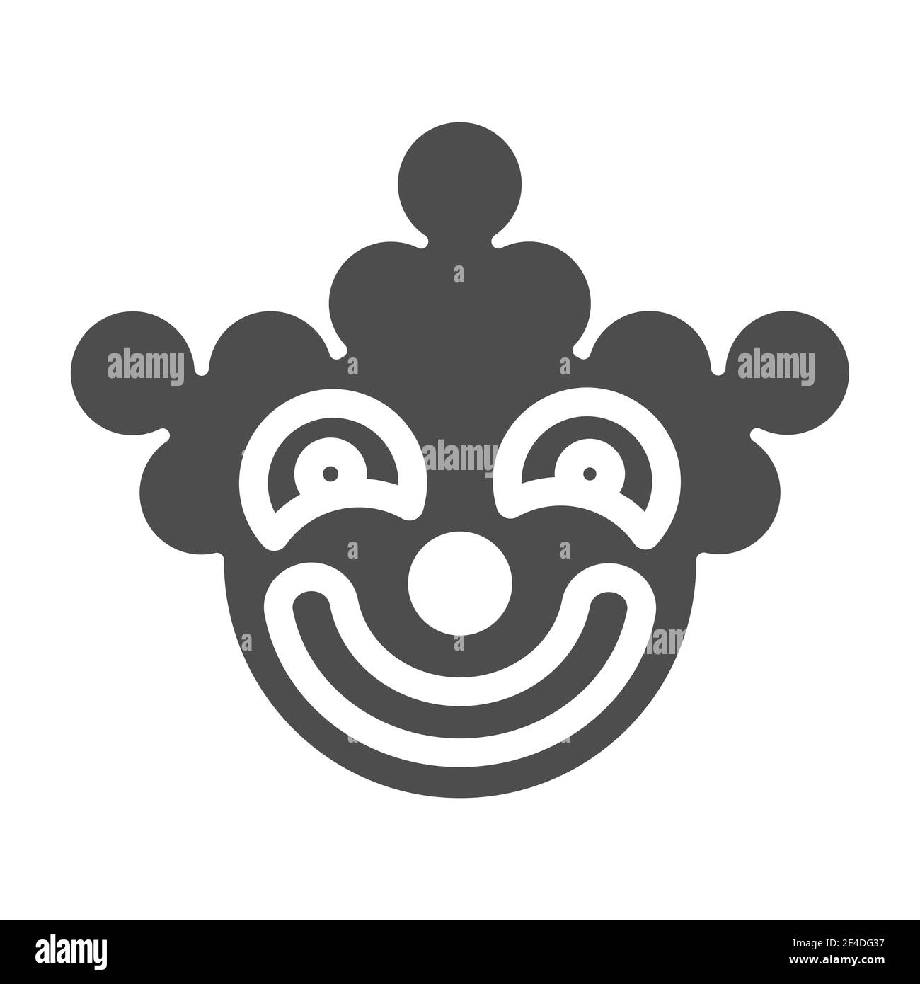 Clown Maske solide Symbol. Halloween Maske Vektor Illustration isoliert auf weiß. Zirkus Maske Glyph Stil Design, für Web und App entwickelt. Eps 10. Stock Vektor