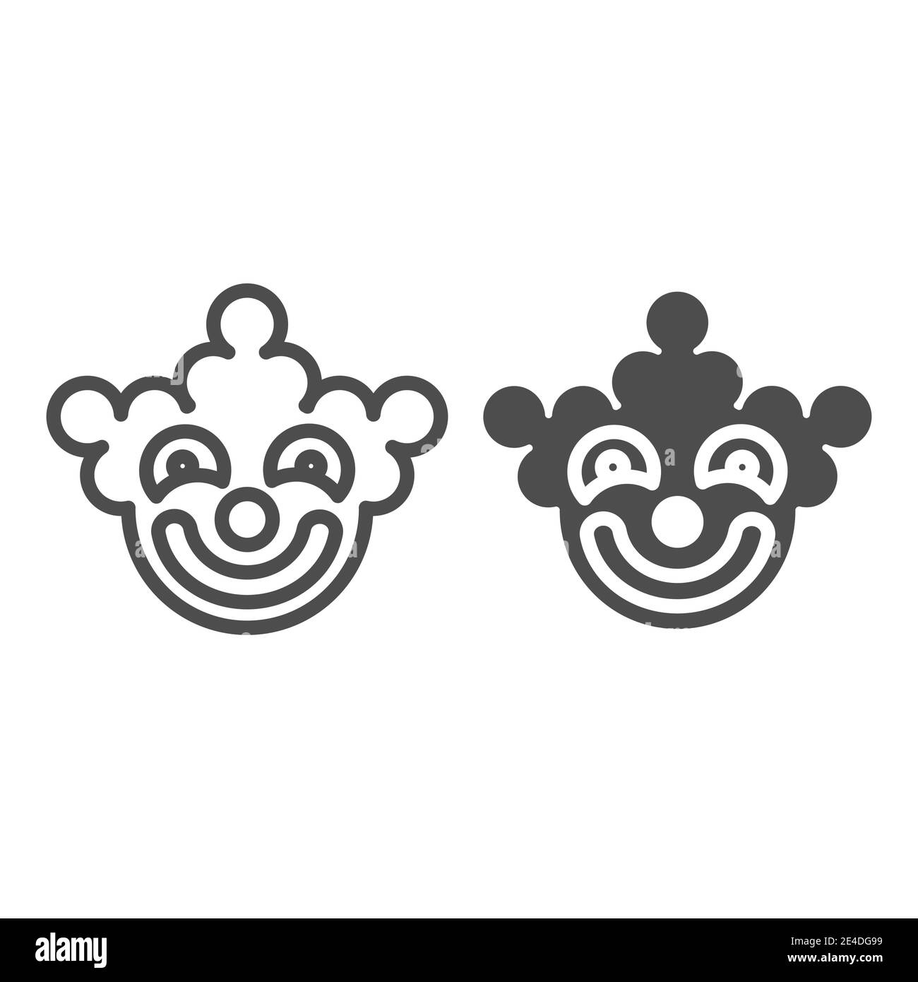 Clown Maske Linie und Glyphe Symbol. Halloween Maske Vektor Illustration isoliert auf weiß. Zirkus Maske Umriss Stil Design, für Web und App entwickelt. Eps Stock Vektor