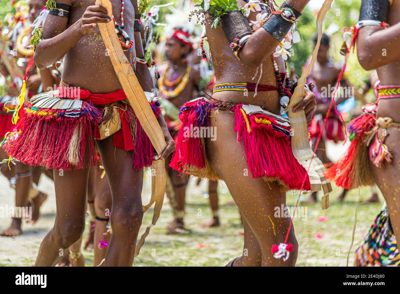 Traditioneller Milamala-Tanz der Trobriand-Inseln während des Festivals der freien Liebe, Kwebwaga, Papua-Neuguinea Stockfoto