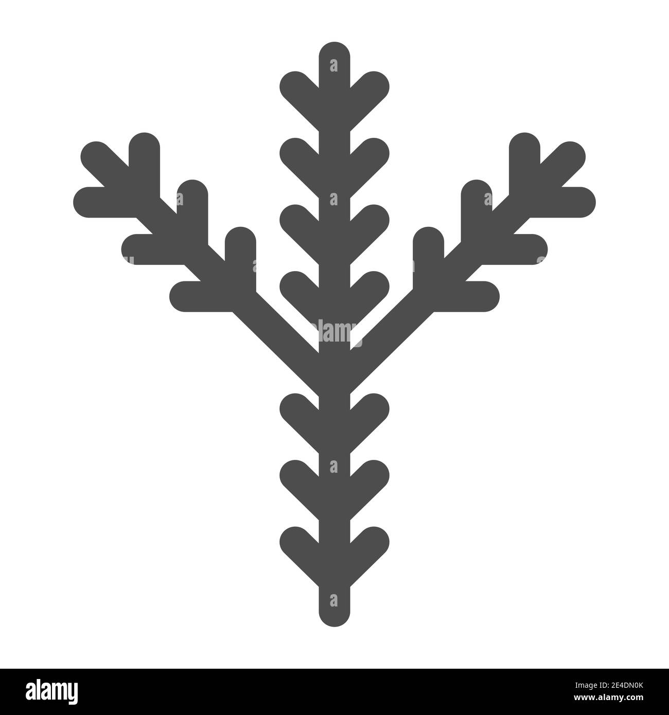 Symbol für FIR-Ast. Pinie-Vektor-Illustration isoliert auf weiß. Evergreen Glyph Stil Design, für Web und App entwickelt. Eps 10. Stock Vektor
