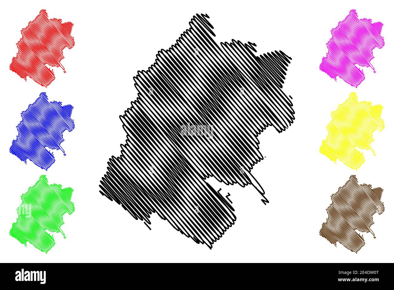 Sudurpashchim Provinz (Federal Democratic Republic of Nepal, Administrative Divisionen) Karte Vektor Illustration, scribble Skizze Provinz Nr. 7 Karte Stock Vektor