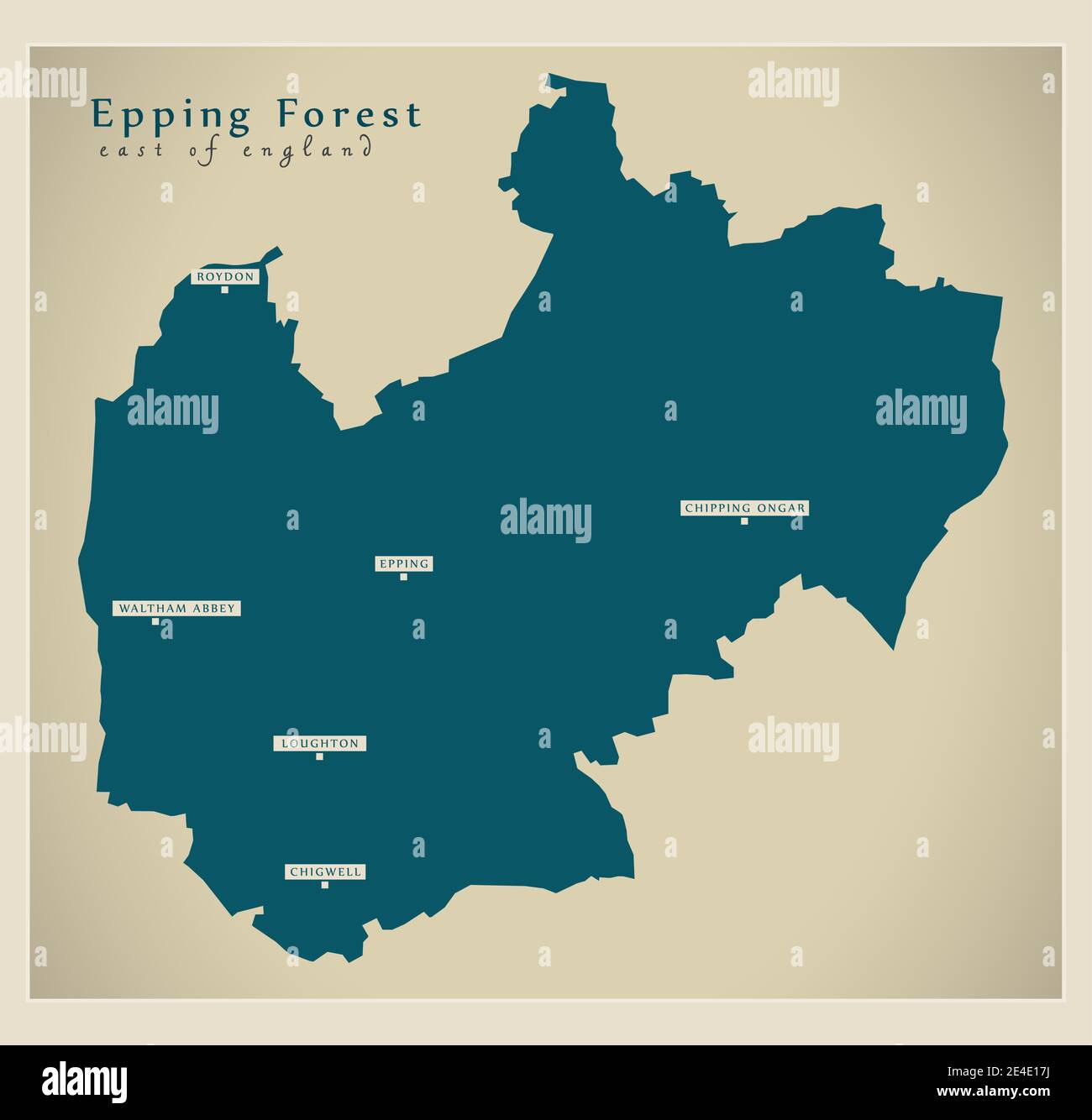 Epping Forest District map - England UK Stock Vektor