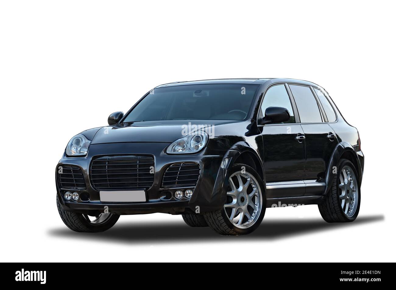 Auto auf weißem Hintergrund (alle Logos, Beschriftungen und Markierungen entfernt) Stockfoto