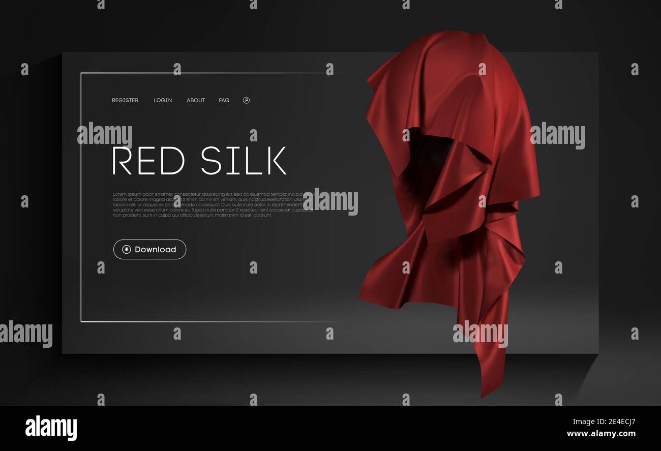 Mesh Red Silk on Sphere realistisches Einband-Design. Red Fashion Hintergrund. Realistisches 3d-Objekt Vektorgrafik EPS 10. Stock Vektor
