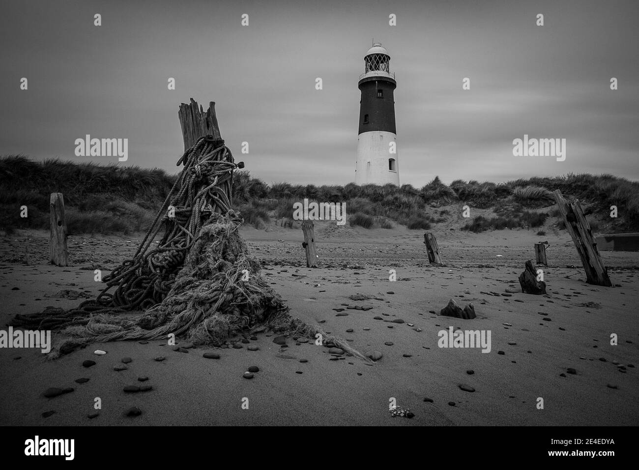 Spurn Point Lighthouse, Easington, East Yorkshire, Großbritannien Stockfoto