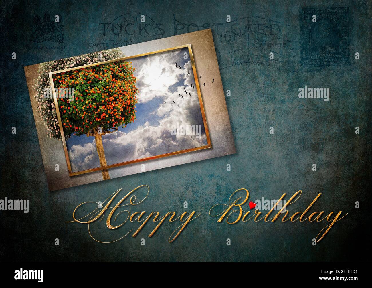 GRUSSKARTE DESIGN: Happy Birthday Stockfoto