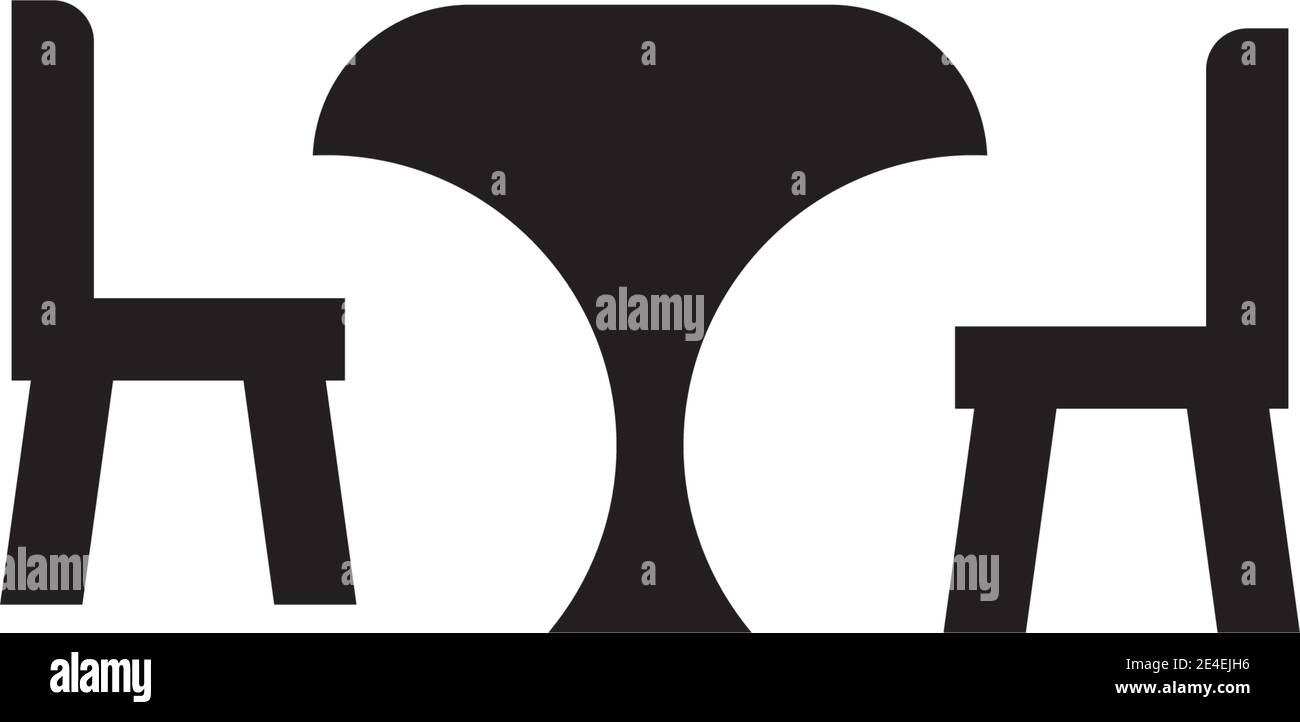 Möbelfirma Logo Design mit Verwendung Tisch und Stuhl Symbol Designvorlage Stock Vektor