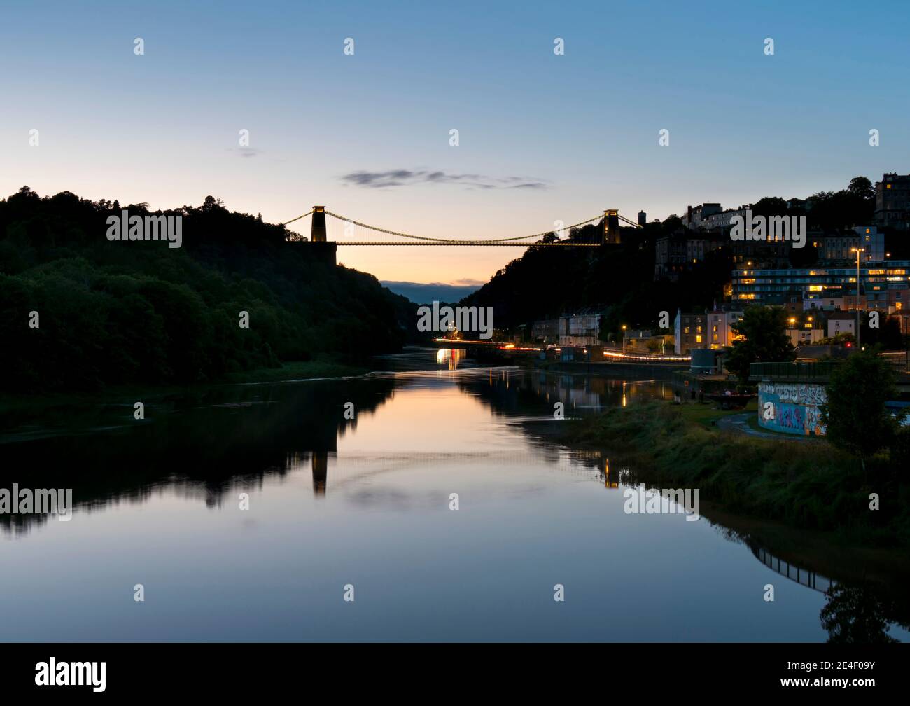 Großbritannien, England, Bristol, Clifton Hängebrücke Dämmerung Stockfoto